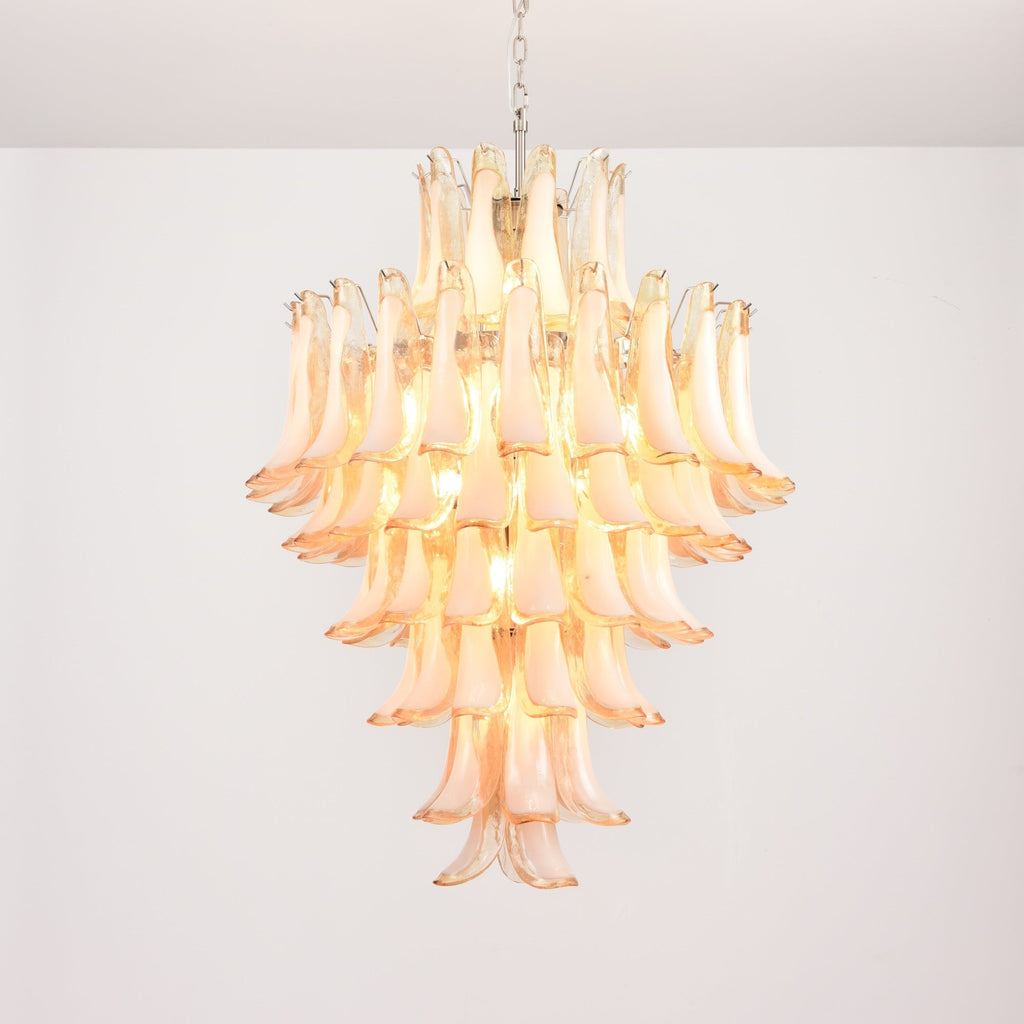 Designer Amber Cloud Murano Glass Petals Chandelier - CasaraHouse