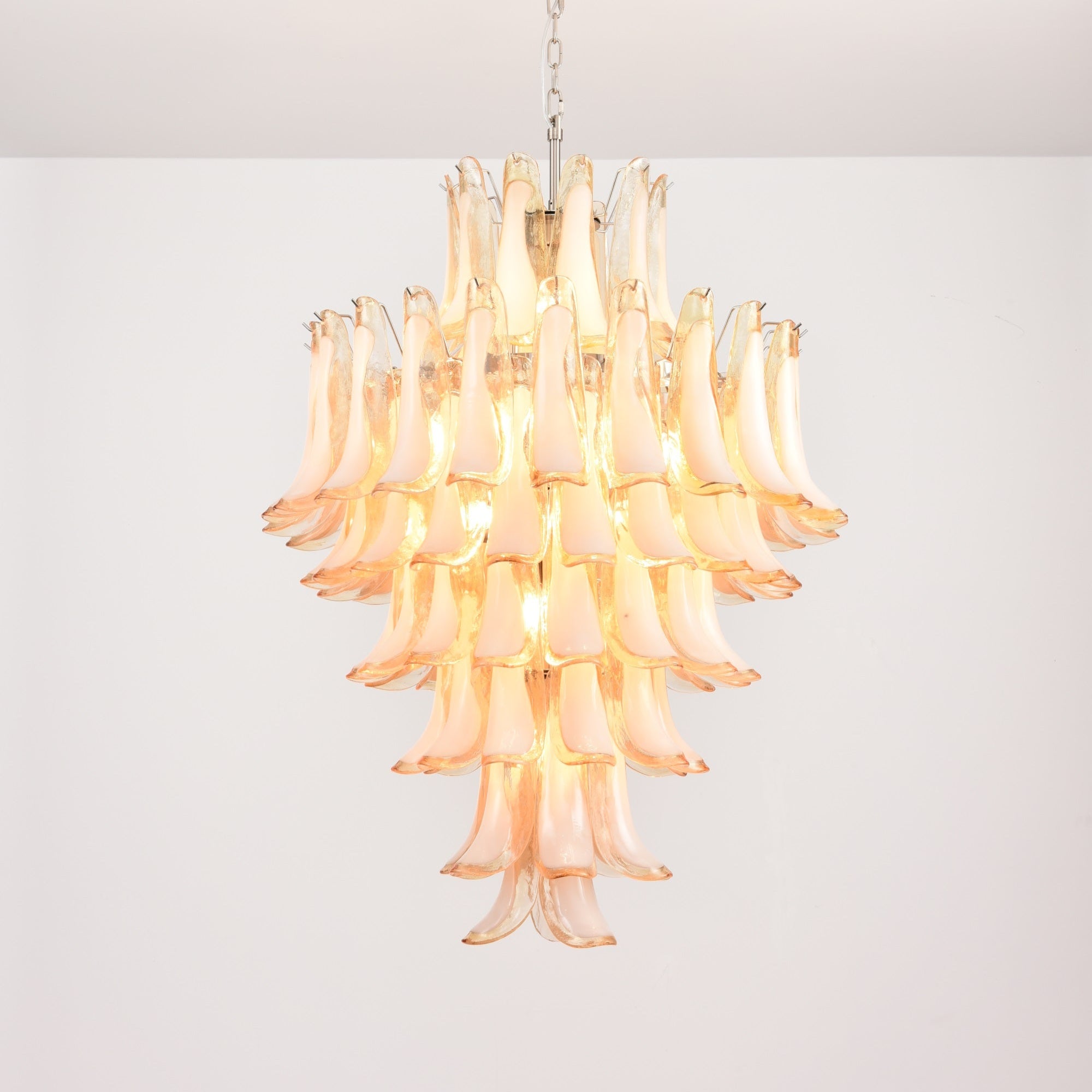 Designer Amber Cloud Murano Glass Petals Chandelier - CasaraHouse