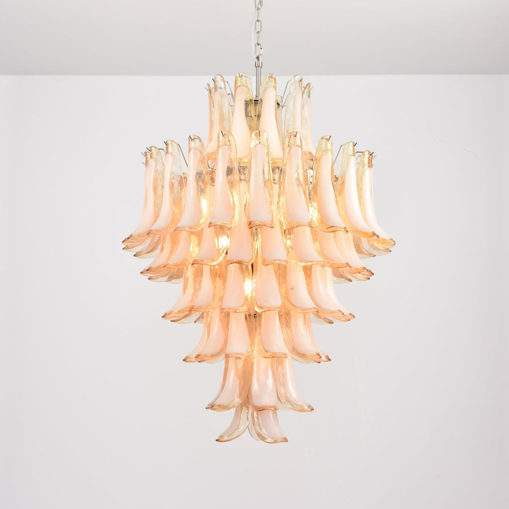 Designer Amber Cloud Murano Glass Petals Chandelier - CasaraHouse