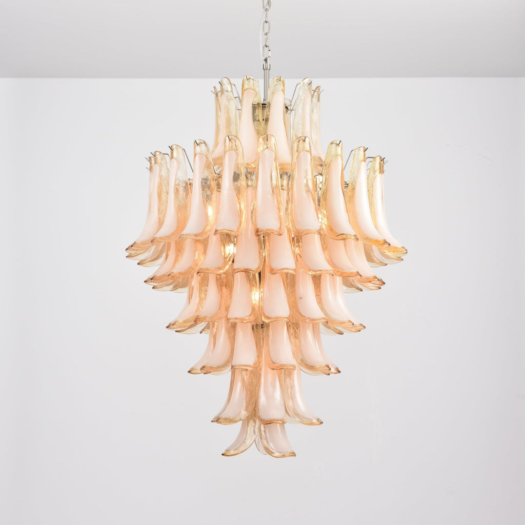 Designer Amber Cloud Murano Glass Petals Chandelier - CasaraHouse
