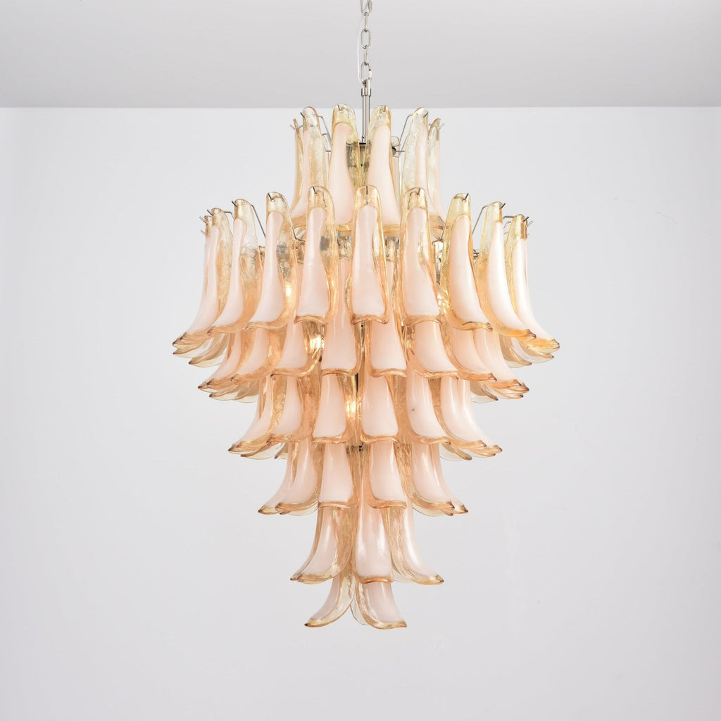 Designer Amber Cloud Murano Glass Petals Chandelier - CasaraHouse