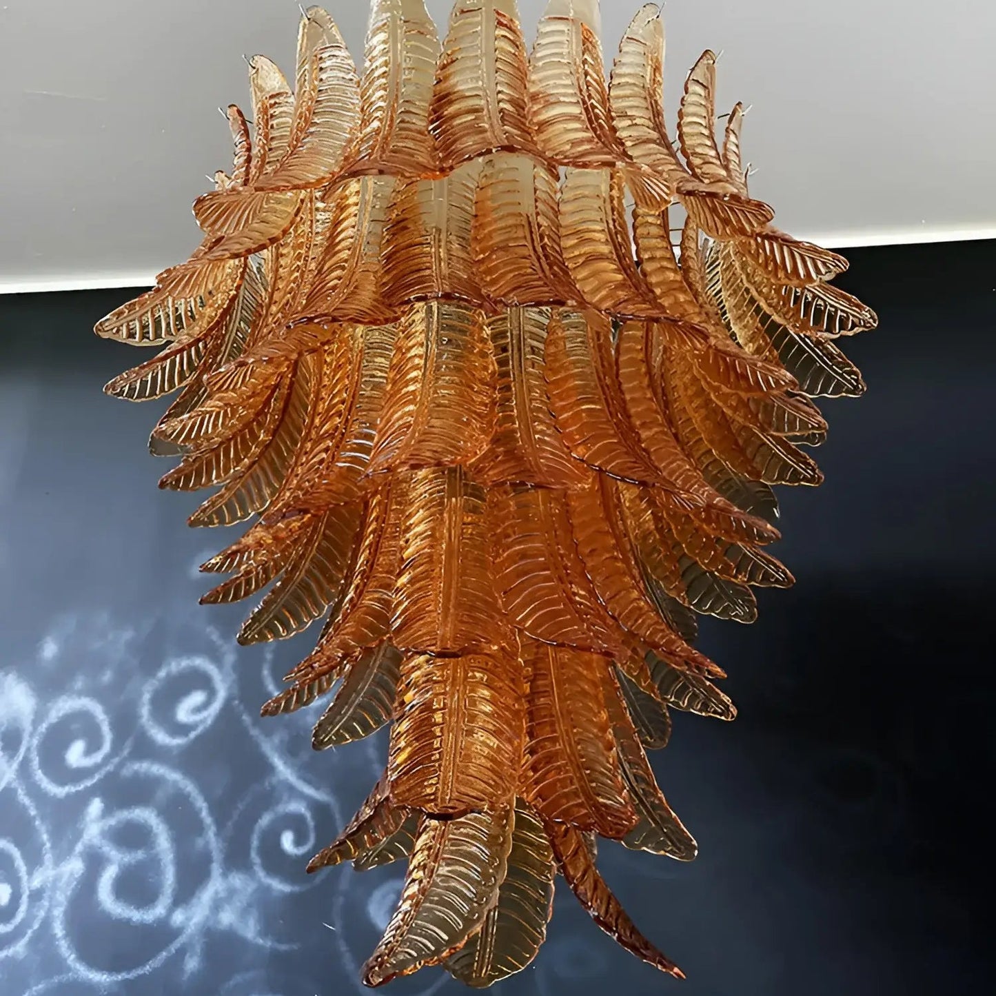 Luxury Amber Leaf Cascade Chandelier - CasaraHouse