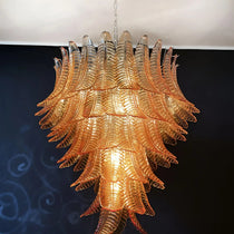 Luxury Amber Leaf Cascade Chandelier - CasaraHouse
