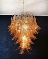 Luxury Amber Leaf Cascade Chandelier - CasaraHouse