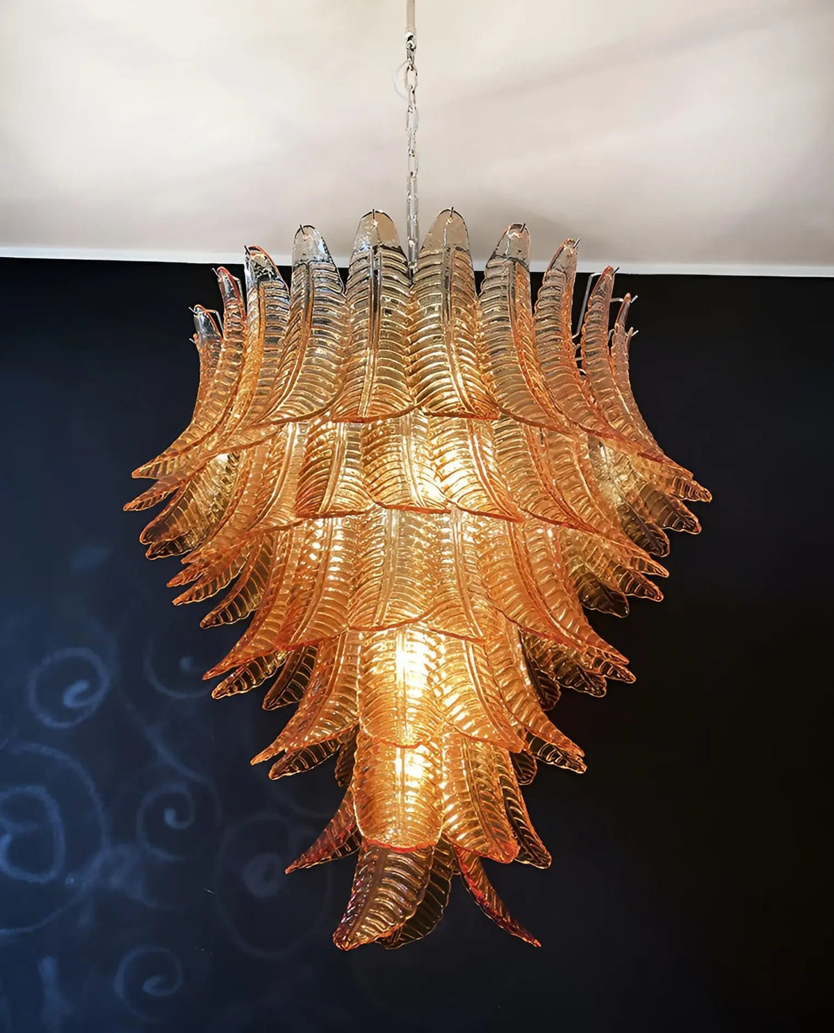 Luxury Amber Leaf Cascade Chandelier - CasaraHouse