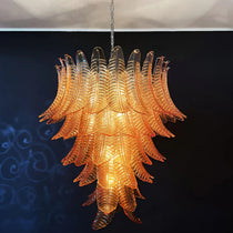 Luxury Amber Leaf Cascade Chandelier - CasaraHouse