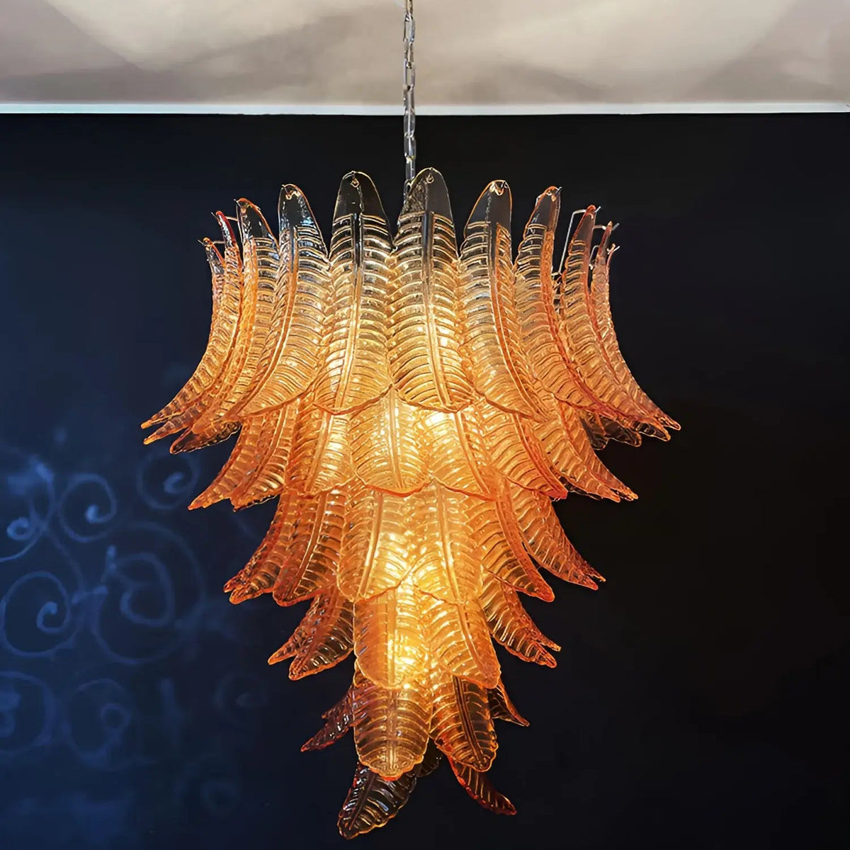 Luxury Amber Leaf Cascade Chandelier - CasaraHouse
