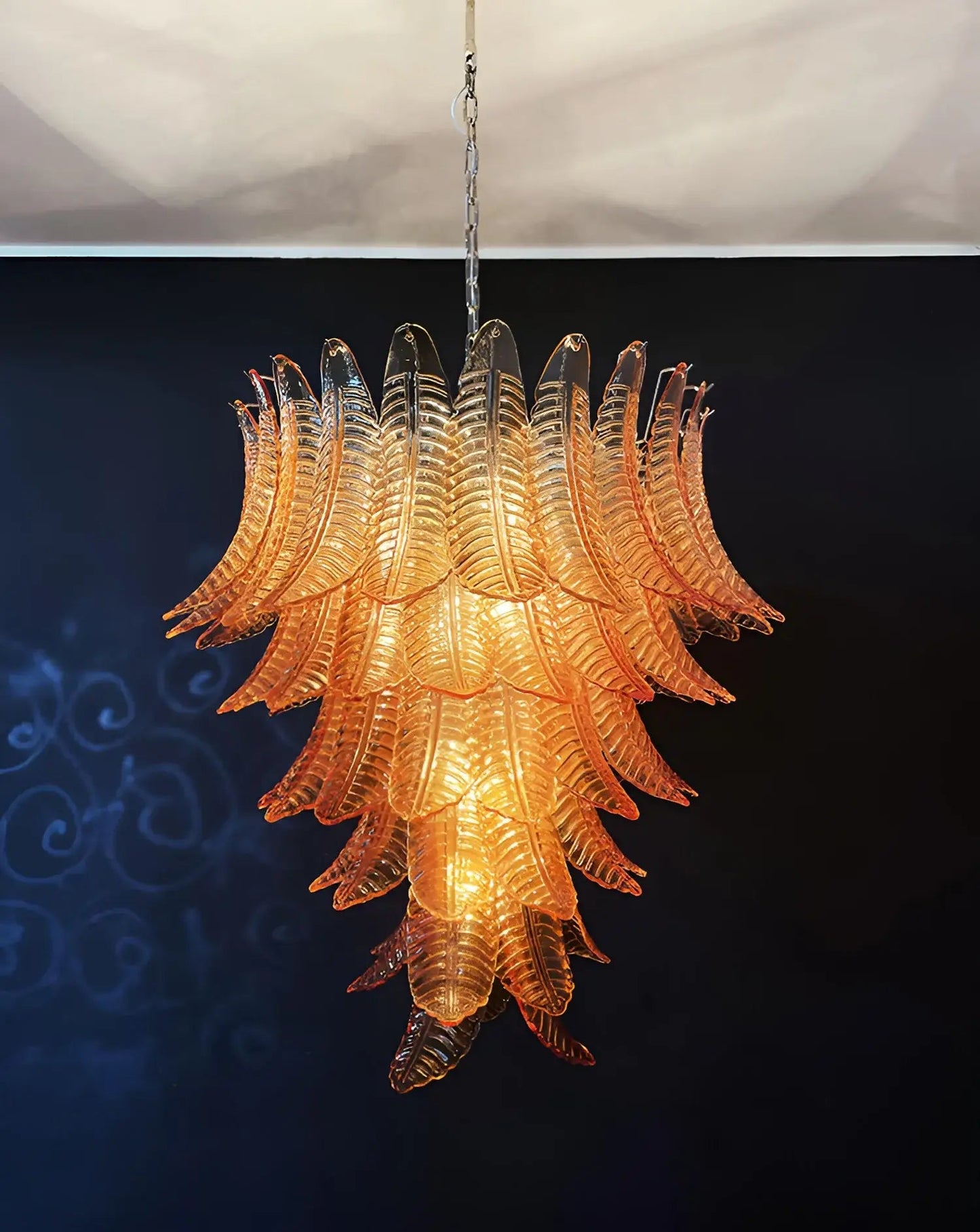 Luxury Amber Leaf Cascade Chandelier - CasaraHouse