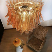Luxury Amber Leaf Cascade Chandelier - CasaraHouse