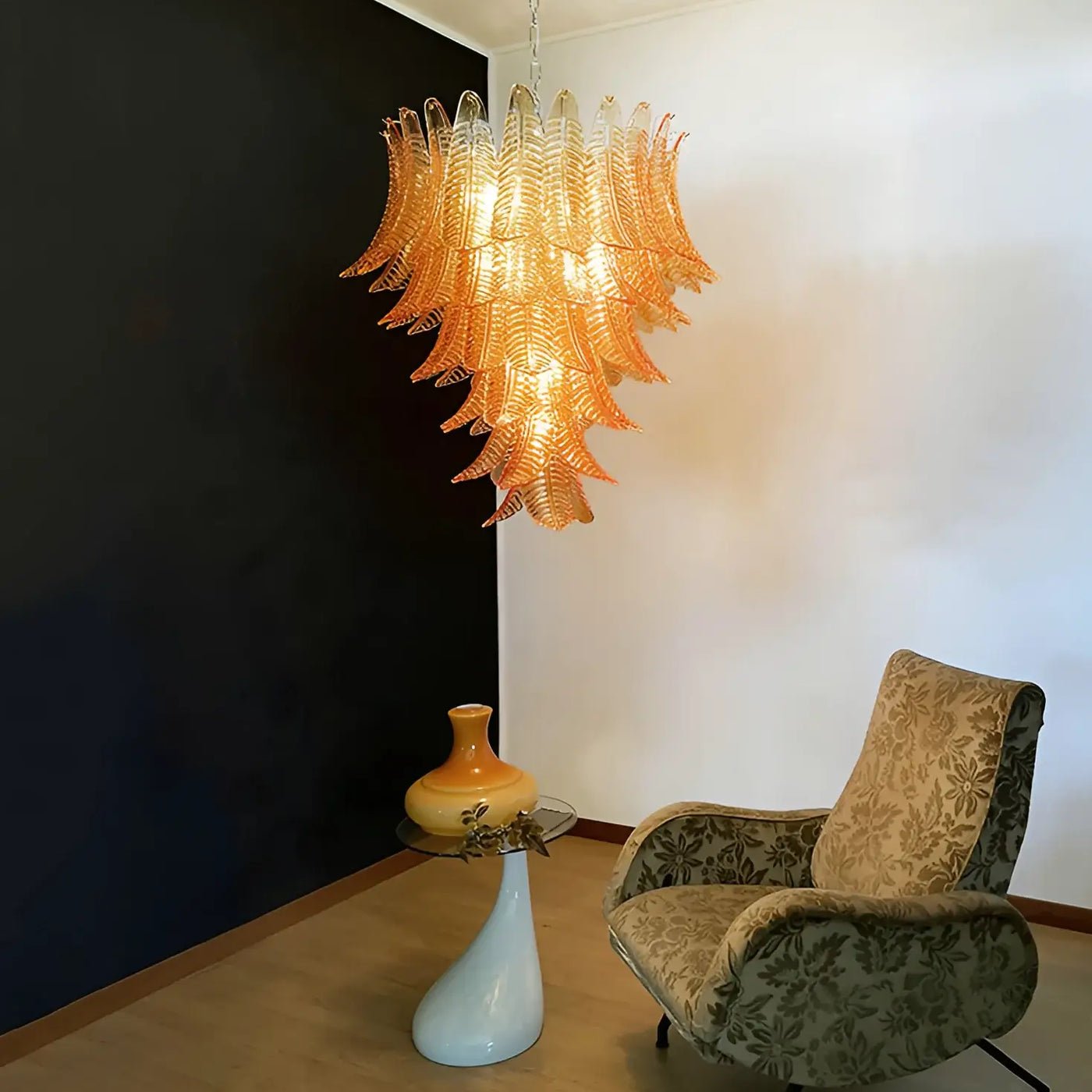 Luxury Amber Leaf Cascade Chandelier Secondary image