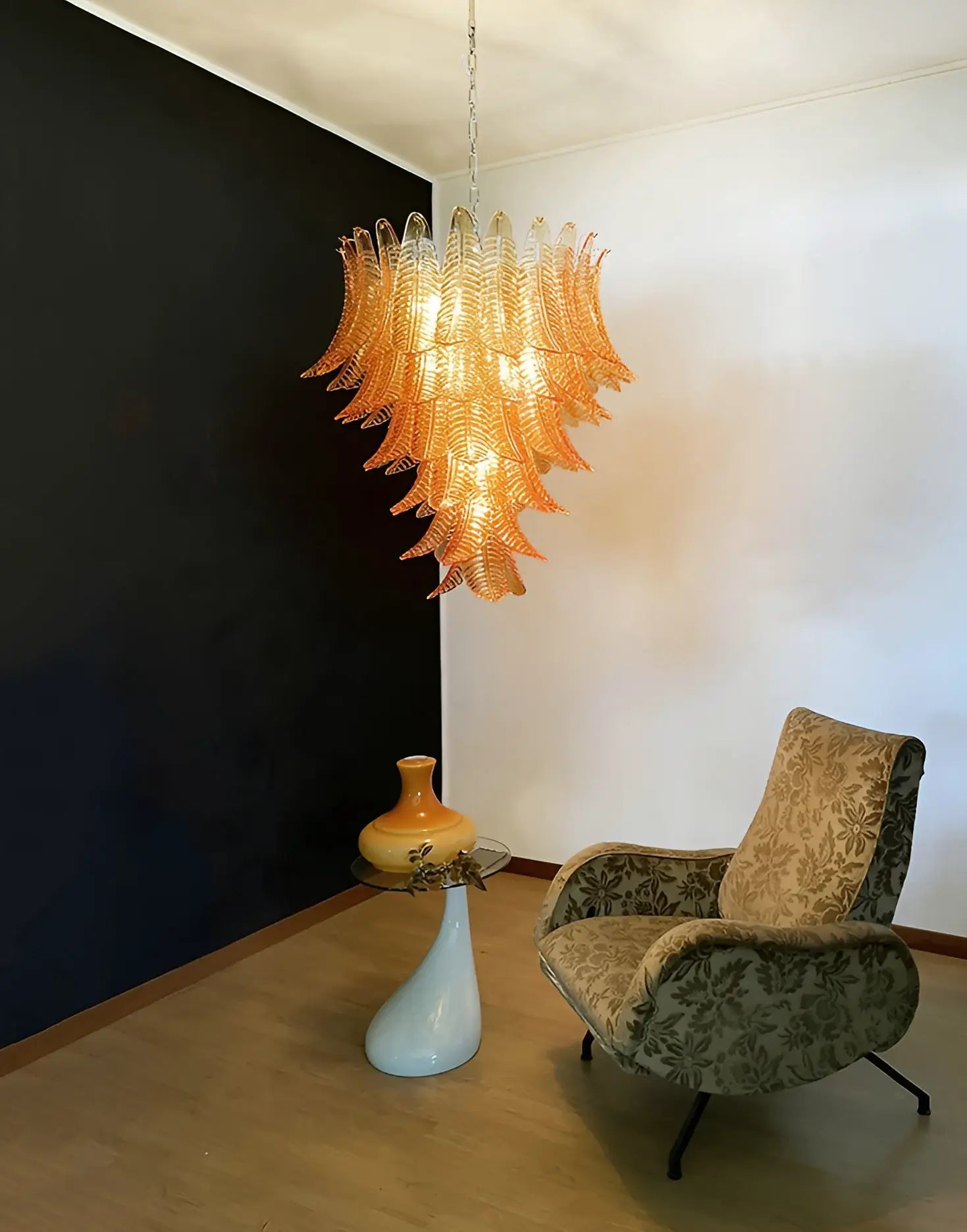Luxury Amber Leaf Cascade Chandelier - CasaraHouse