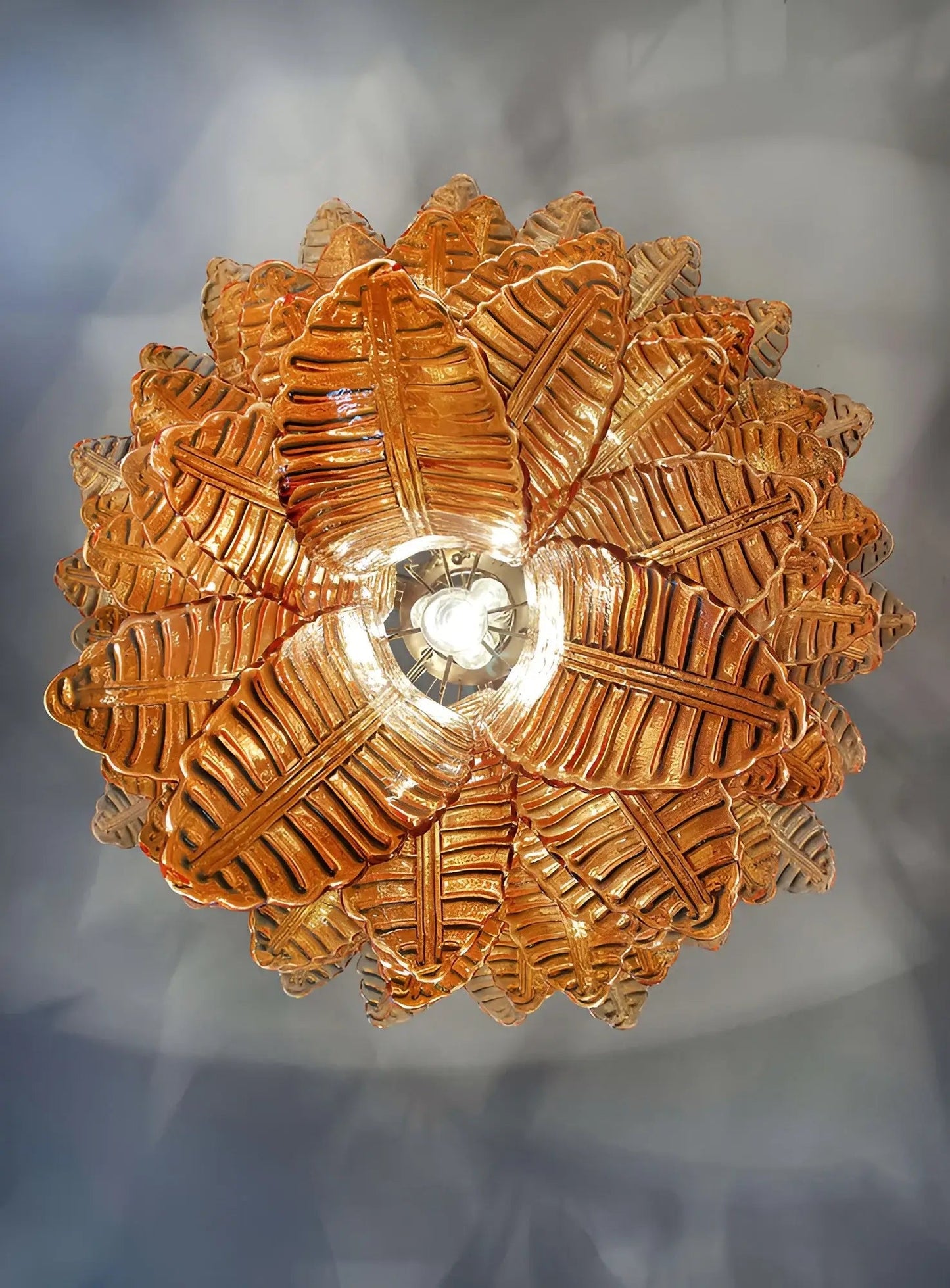 Luxury Amber Leaf Cascade Chandelier - CasaraHouse