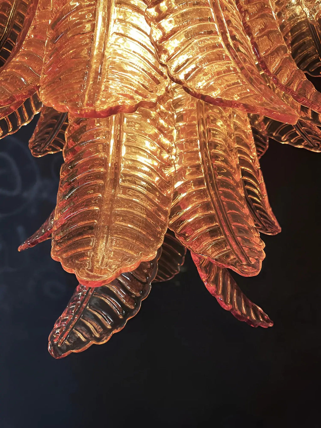 Luxury Amber Leaf Cascade Chandelier - CasaraHouse
