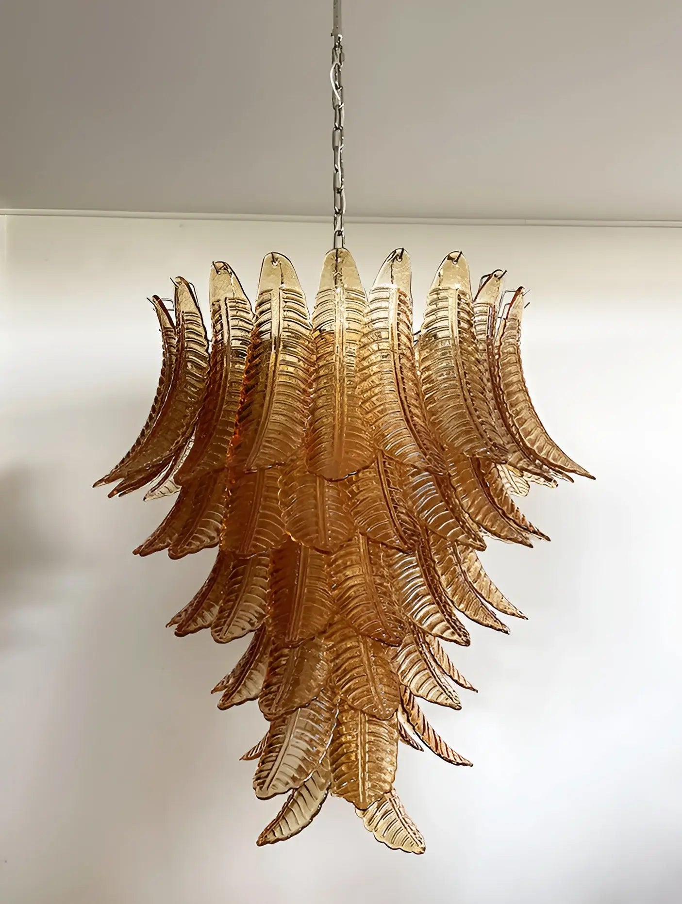 Luxury Amber Leaf Cascade Chandelier - CasaraHouse