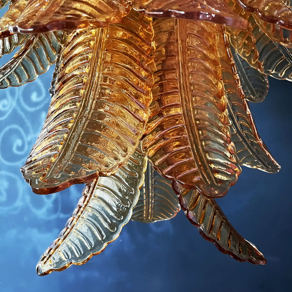 Luxury Amber Leaf Cascade Chandelier - CasaraHouse