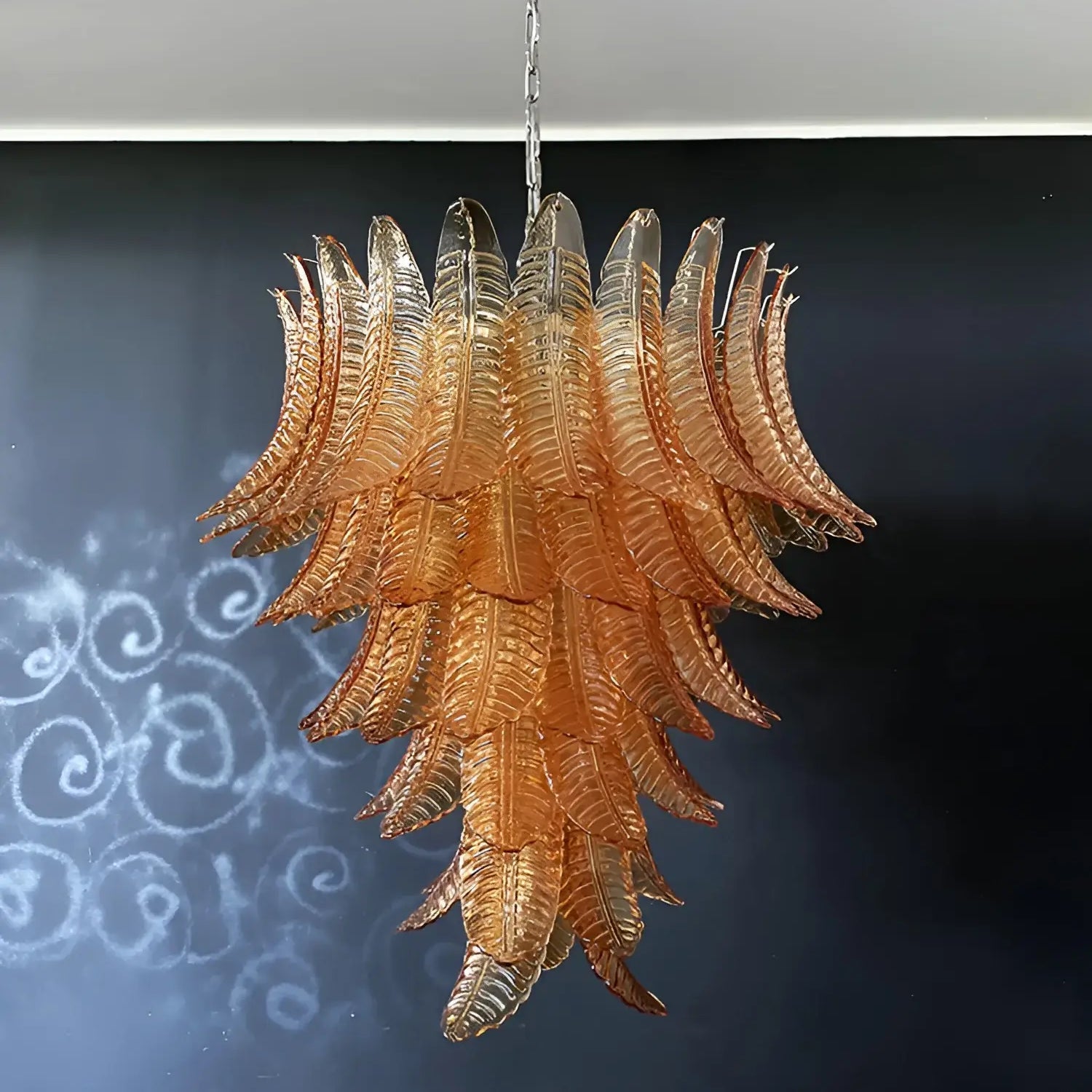 Luxury Amber Leaf Cascade Chandelier - CasaraHouse