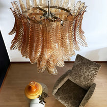 Luxury Amber Leaf Cascade Chandelier - CasaraHouse