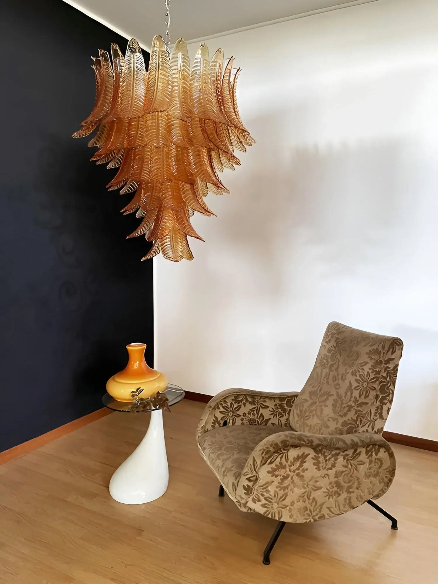 Luxury Amber Leaf Cascade Chandelier - CasaraHouse