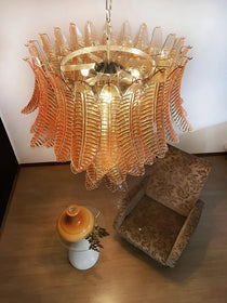 Luxury Amber Leaf Cascade Chandelier - CasaraHouse