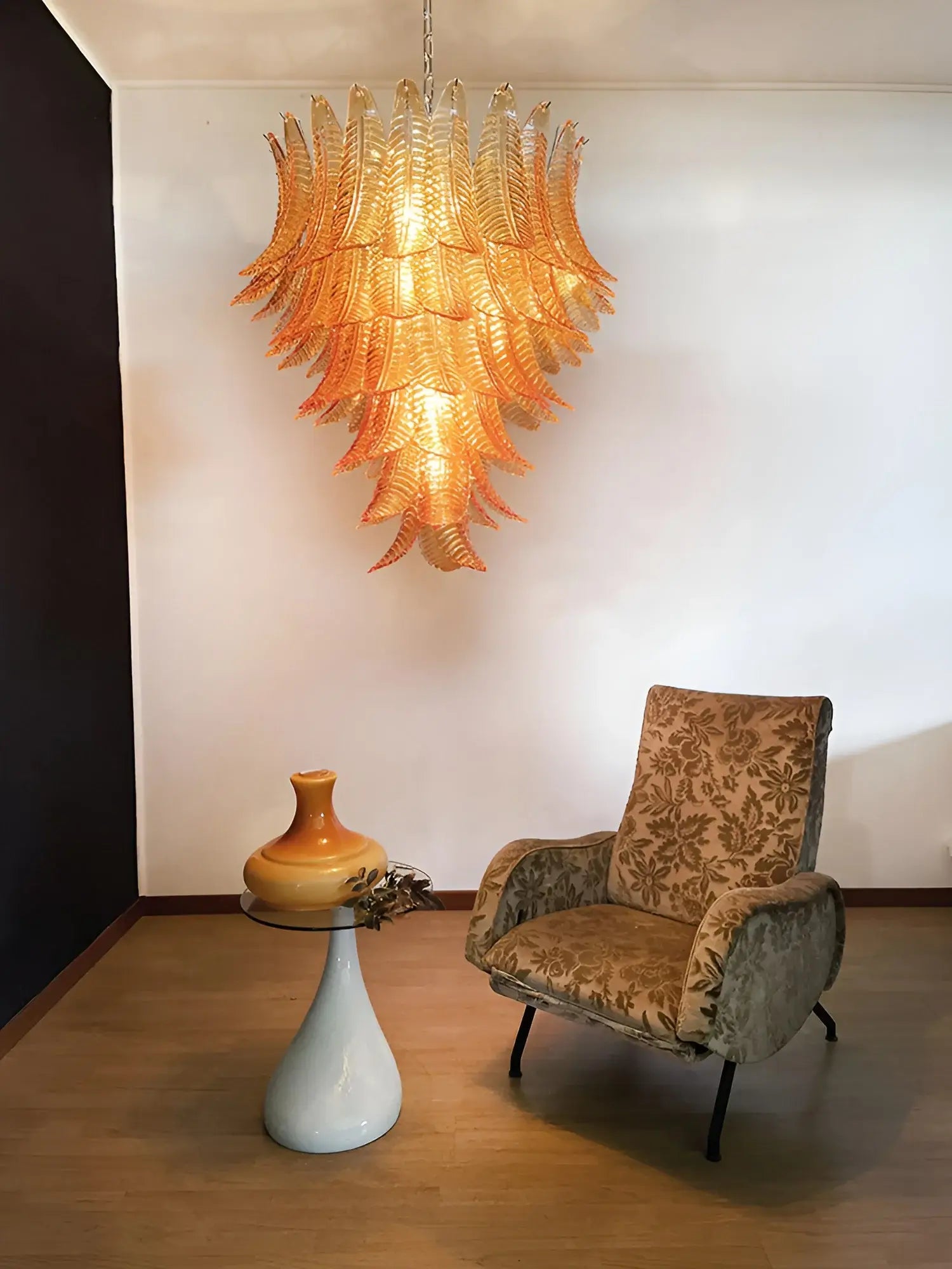 Luxury Amber Leaf Cascade Chandelier - CasaraHouse