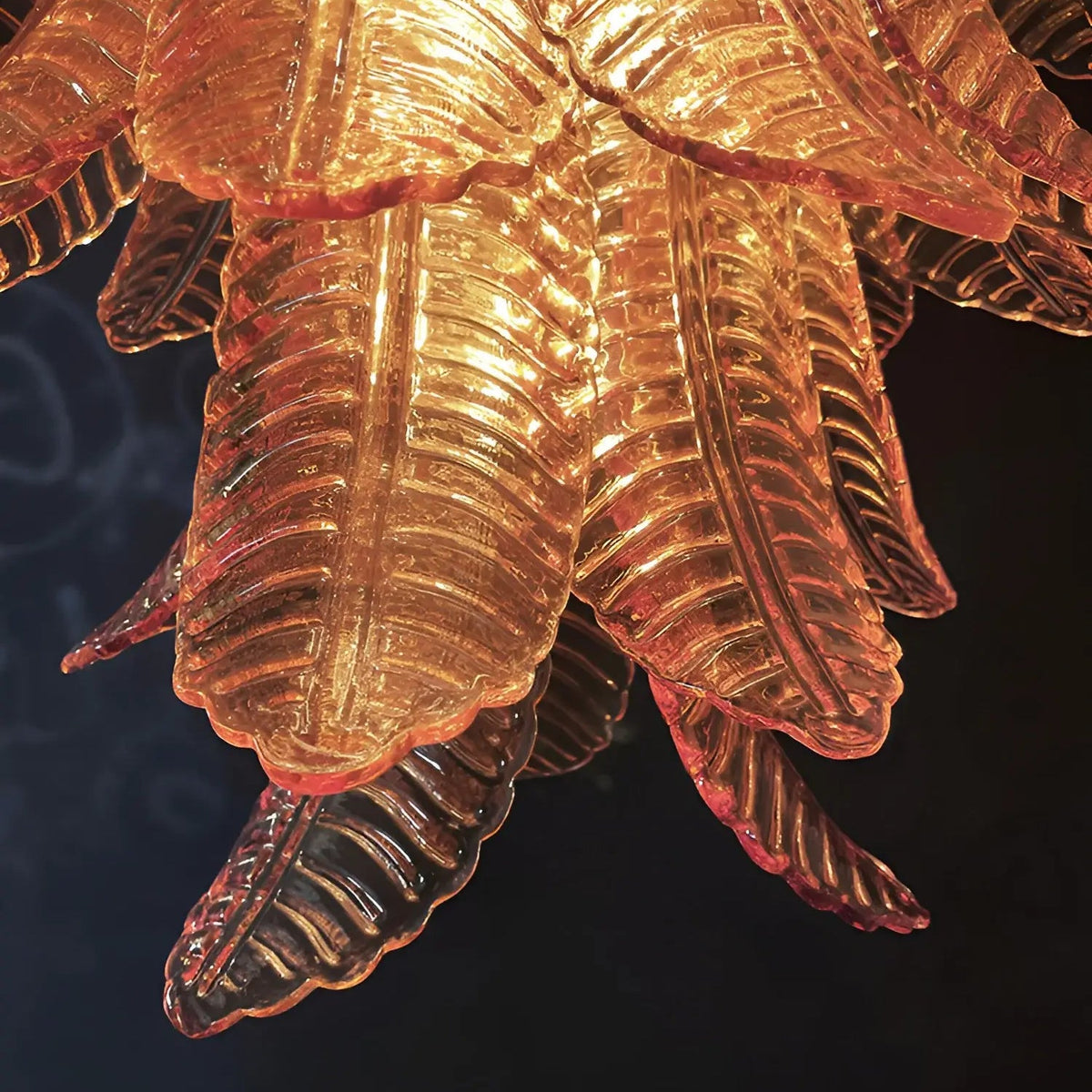 Luxury Amber Leaf Cascade Chandelier - CasaraHouse