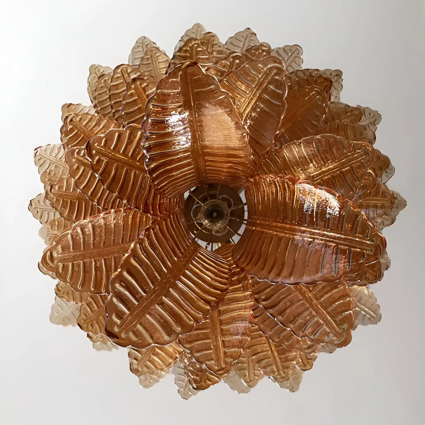 Luxury Amber Leaf Cascade Chandelier - CasaraHouse