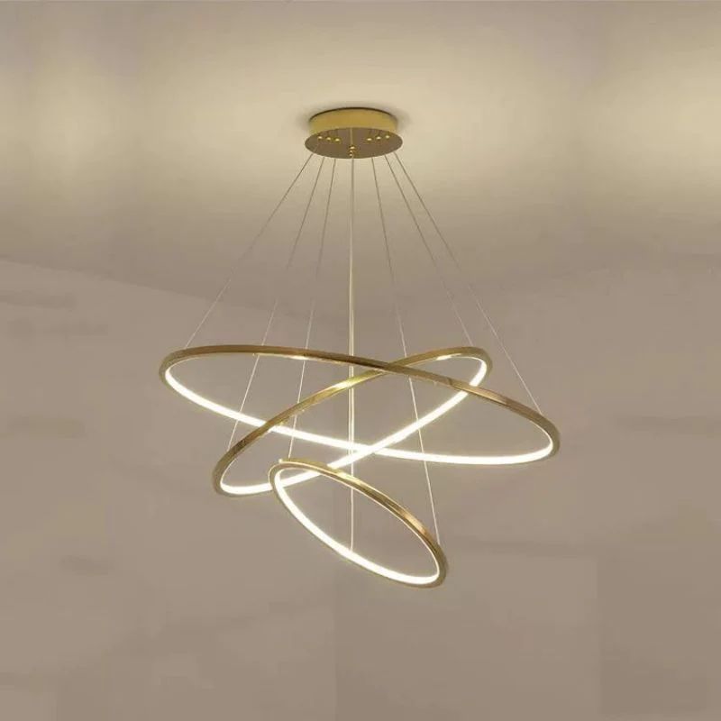 Amina Quartz Golden Rings Chandelier