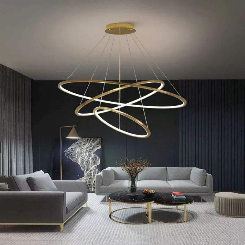 Amina Quartz Golden Rings Chandelier