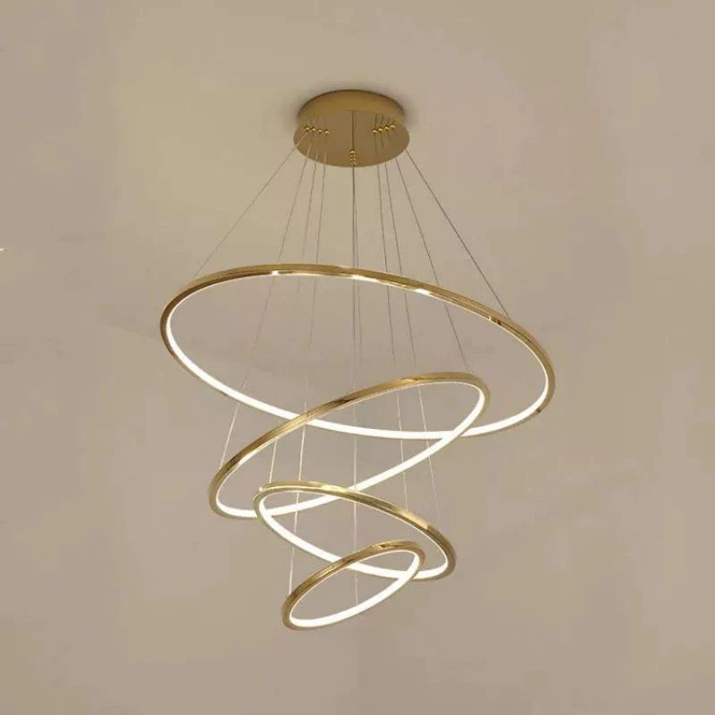 Amina Quartz Golden Rings Chandelier