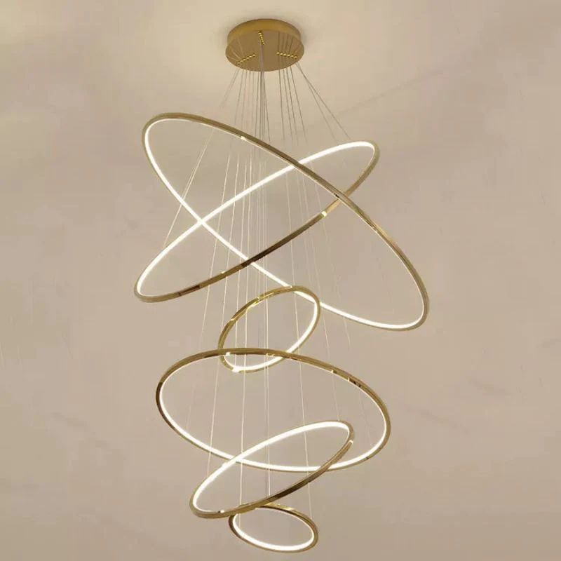 Amina Quartz Golden Rings Chandelier