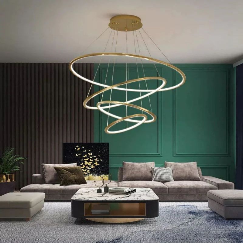 Amina Quartz Golden Rings Chandelier