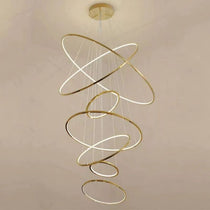 Amina Quartz Golden Rings Chandelier