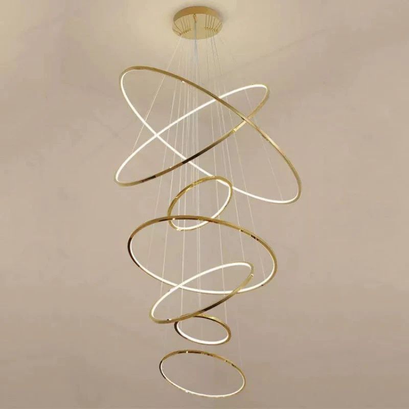 Amina Quartz Golden Rings Chandelier