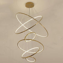 Amina Gold Multi Rings Chandelier for Lobby Villa