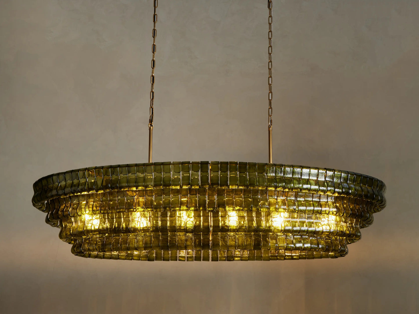 Luxury Amor Ghiaccio Glass Oval Chandelier 54"W/65"W - CasaraHouse
