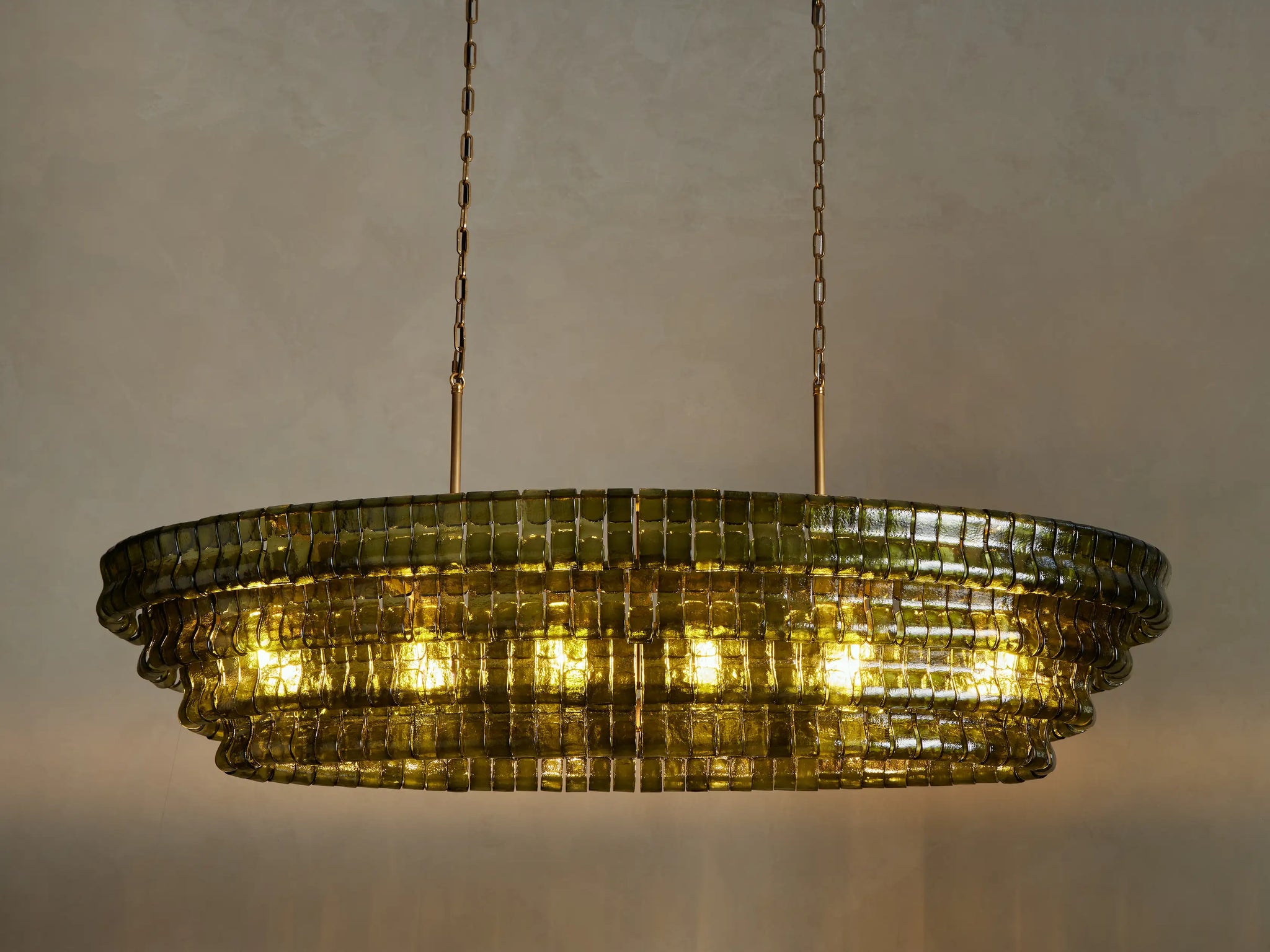 Luxury Amor Ghiaccio Glass Oval Chandelier 54"W/65"W - CasaraHouse