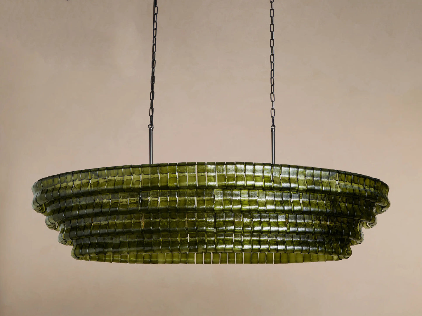 Luxury Amor Ghiaccio Glass Oval Chandelier 54"W/65"W - CasaraHouse