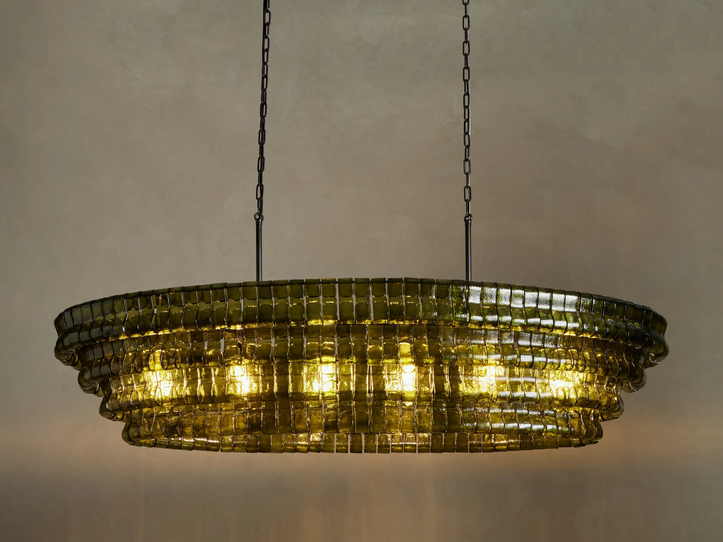 Luxury Amor Ghiaccio Glass Oval Chandelier 54"W/65"W - CasaraHouse