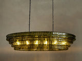 Luxury Amor Ghiaccio Glass Oval Chandelier 54"W/65"W - CasaraHouse