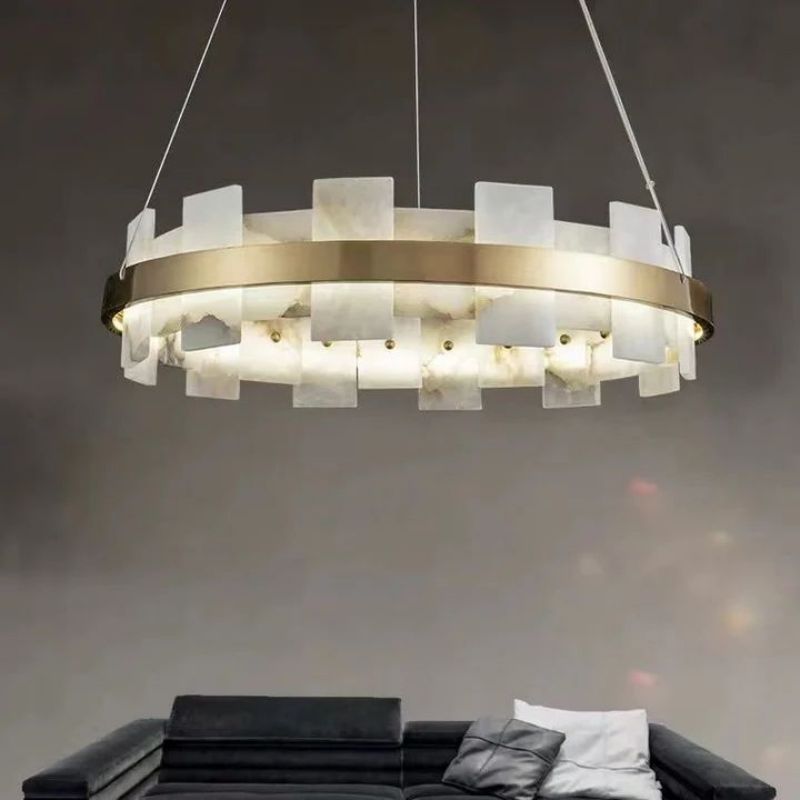 Anita Alabaster Round & Oval Chandelier