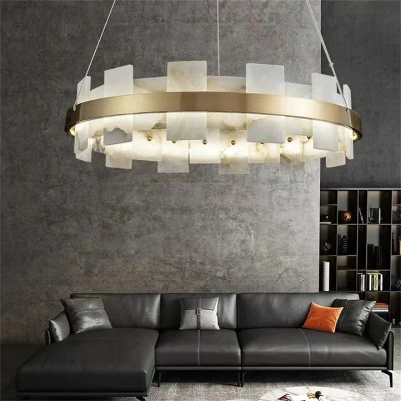 Anita Alabaster Round & Oval Chandelier