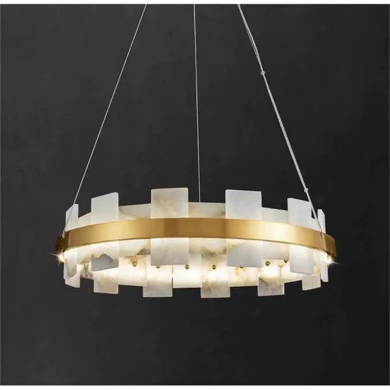 Anita Alabaster Round & Oval Chandelier