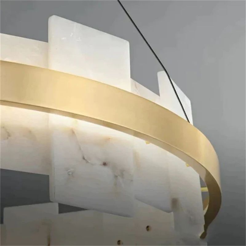 Anita Alabaster Round & Oval Chandelier
