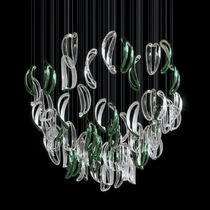 Aqua Ripple Glass Art Customize Chandelier