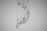 Designer Aqua Ripple Glass Art Customize Chandelier - CasaraHouse