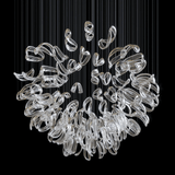 Designer Aqua Ripple Glass Art Customize Chandelier - CasaraHouse