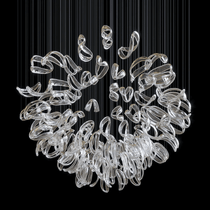 Aqua Ripple Glass Art Customize Chandelier