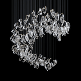 Designer Aqua Ripple Glass Art Customize Chandelier - CasaraHouse