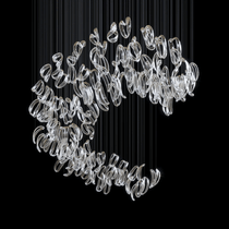 Aqua Ripple Glass Art Customize Chandelier