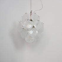 Aqua White Glass Murano Chandelier